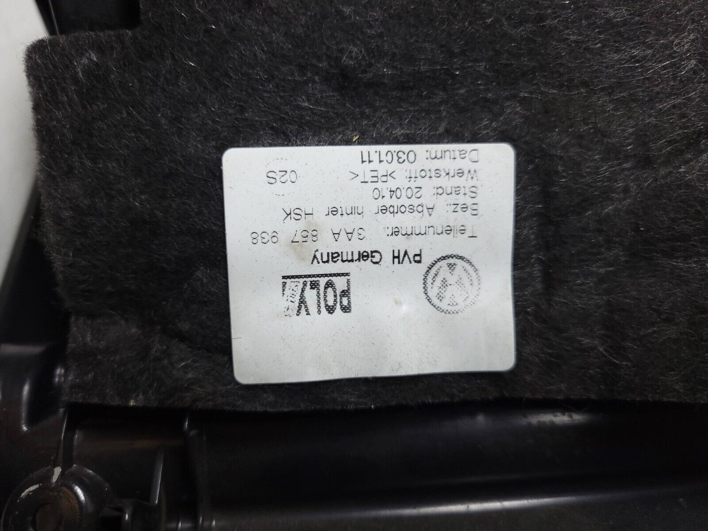 09 10 11 12 Volkswagen Cc Glove Box 3aa857938 OEM