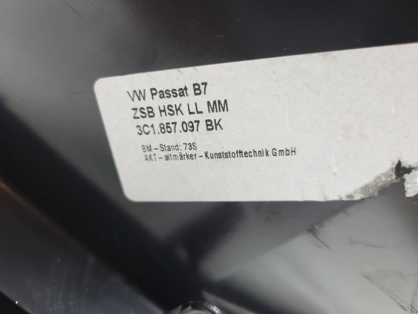09 10 11 12 Volkswagen Cc Glove Box 3aa857938 OEM