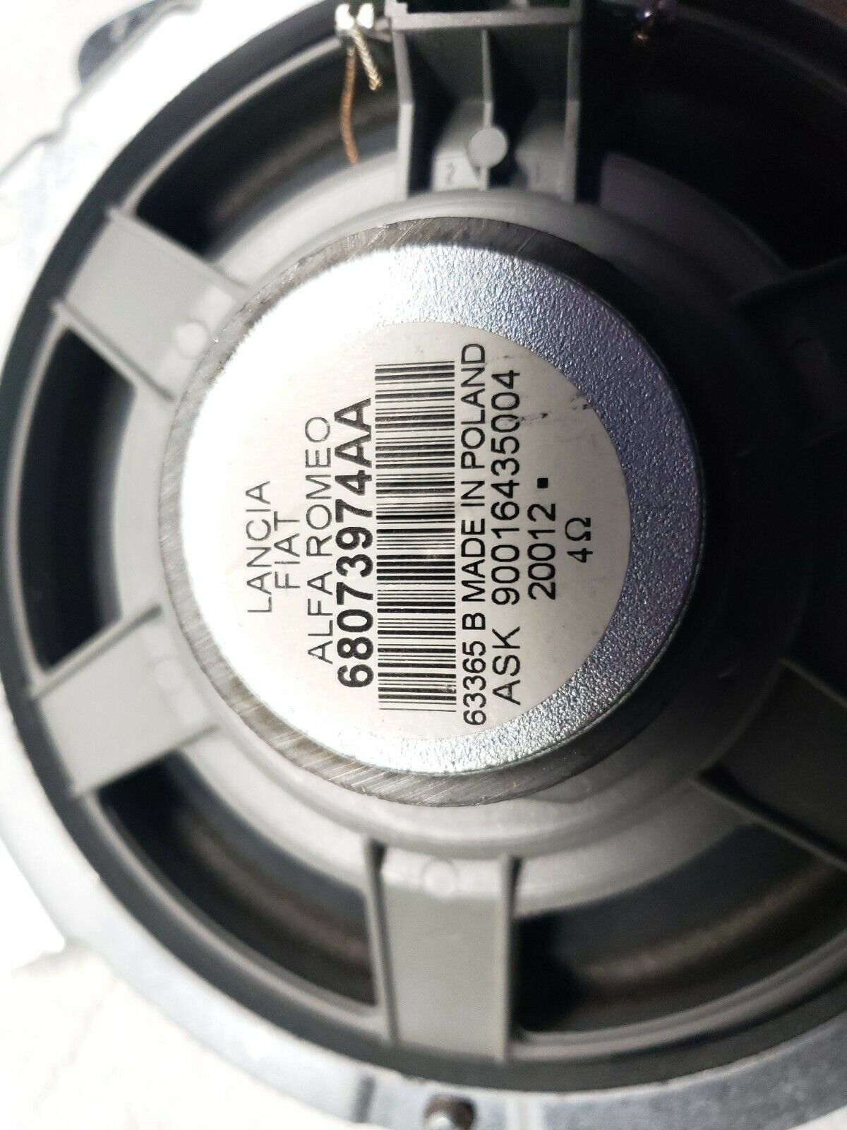 12 13 14 15 16 Fiat 500 Pop Audio Speaker 68073974aa  2pcs OEM