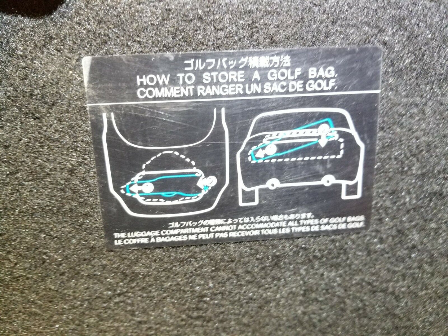 07 08 09 Nissan 350z Trunk Carpet Cover OEM 64k Miles