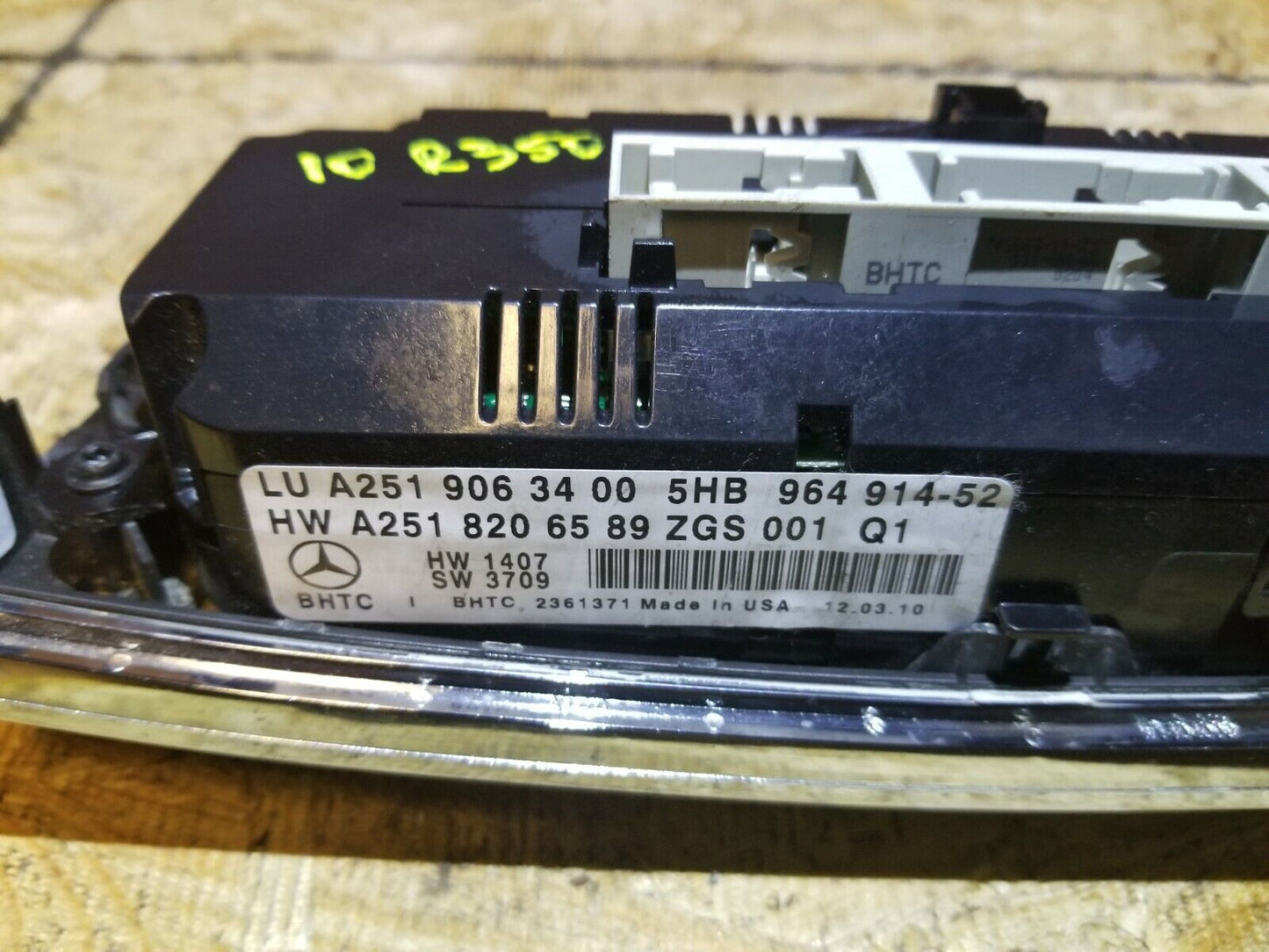 07 08 09 10 Mercedes-benz R350 Front A/c AC Heater Climate Control Switch OEM