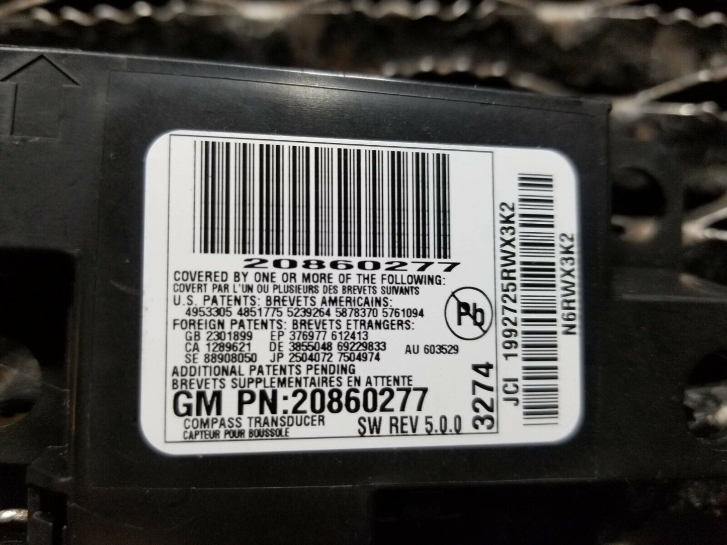 13 14 15 GMC Acadia Gps Electronic Compass Receiver Module Sensor OEM
