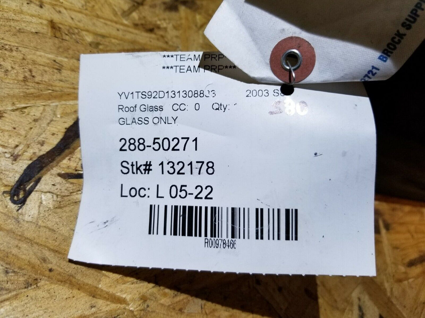 03 2003 Volvo S80 Panoramic Sunroof Glass OEM