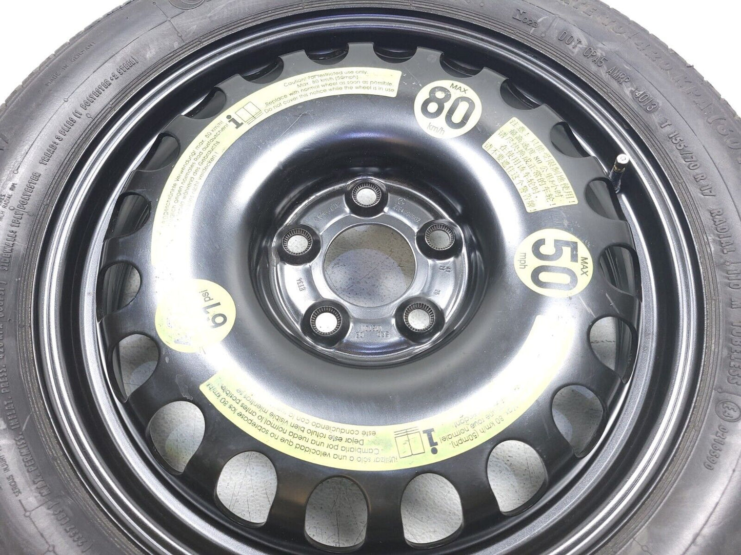 2011 - 2015 Mercedes E350 W212 Spare Tire 155/70r17 OEM