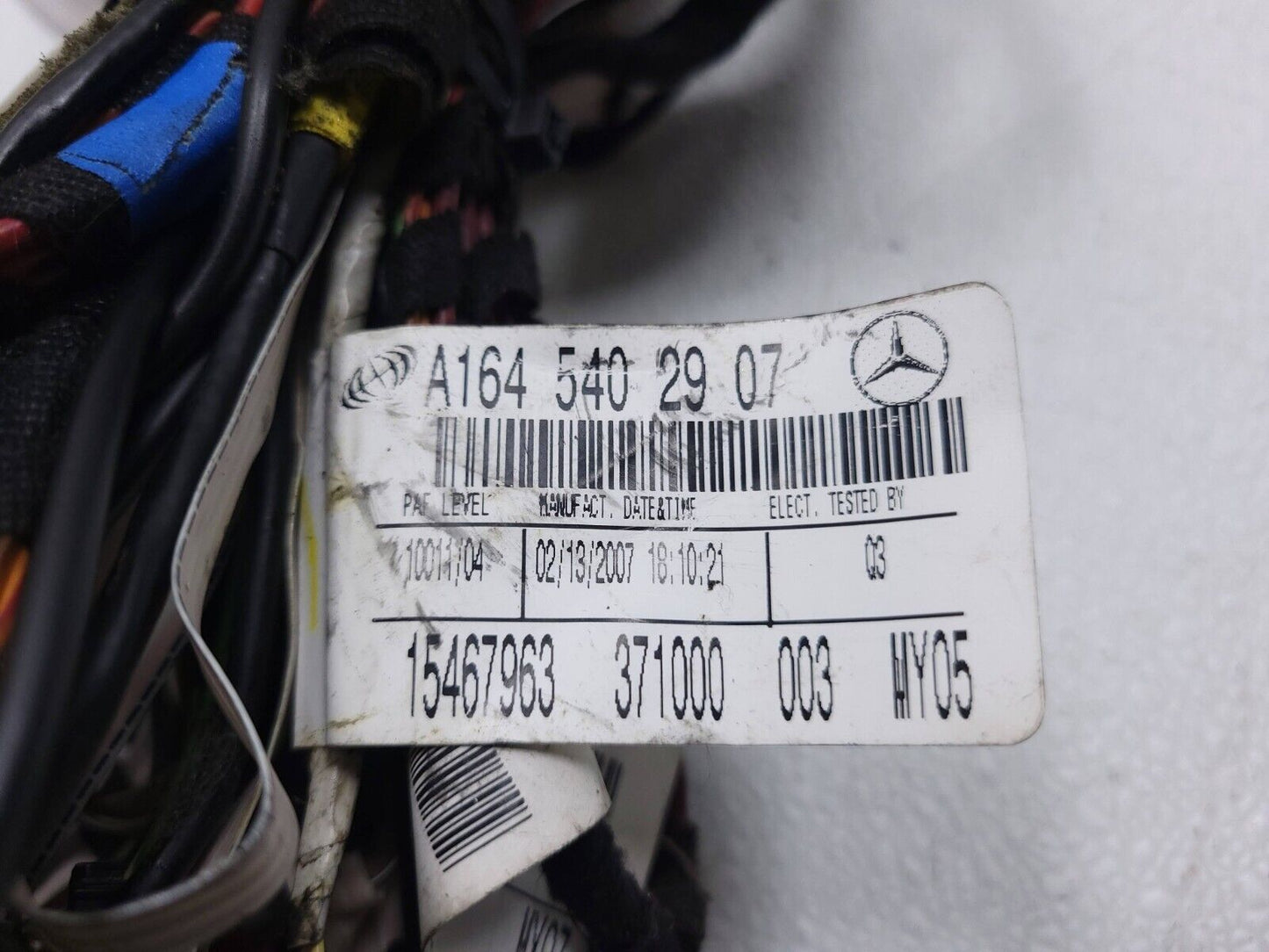 06 07 08 09 10 11 Mercedes Ml500 Sunroof Roof Headliner Wire Harness OEM