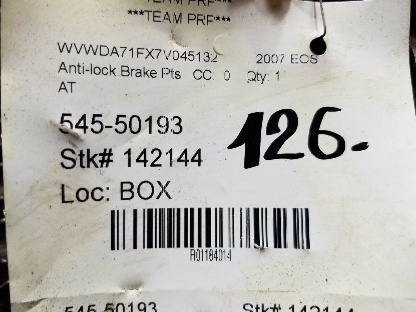 07 2007 VW Eos Golf Anti Lock Brake ABS Pump Module OEM #126