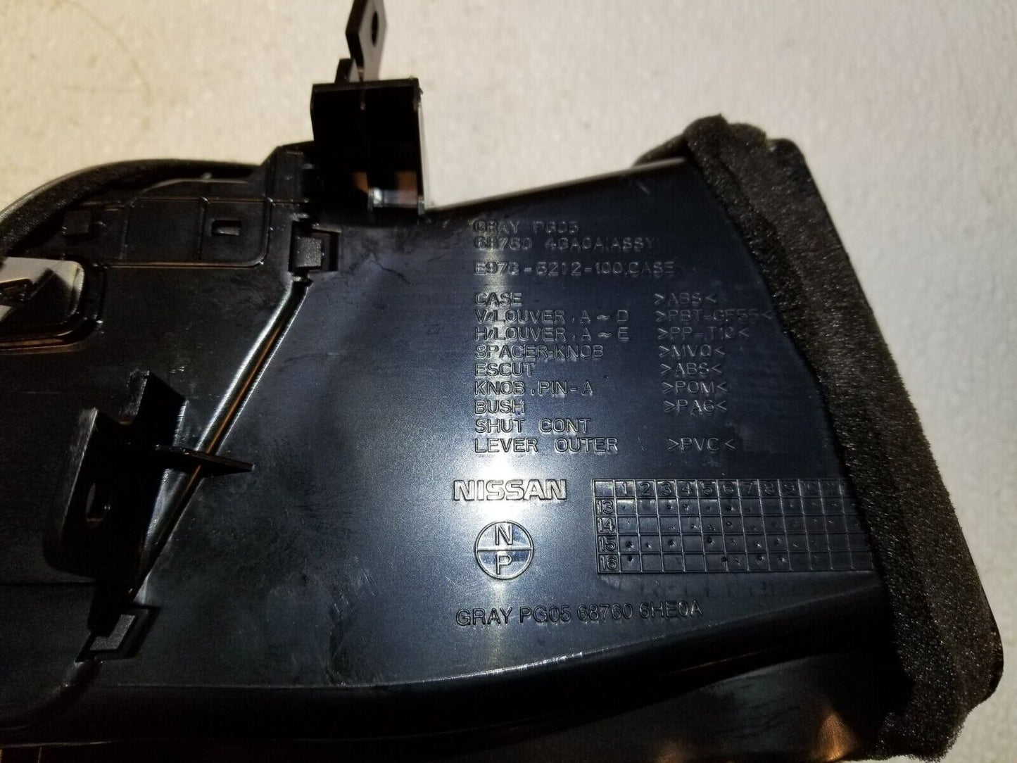 16 17 18 19 20 Infiniti Q50 Right Passenger Side Dash AC Heater Air Vent OEM