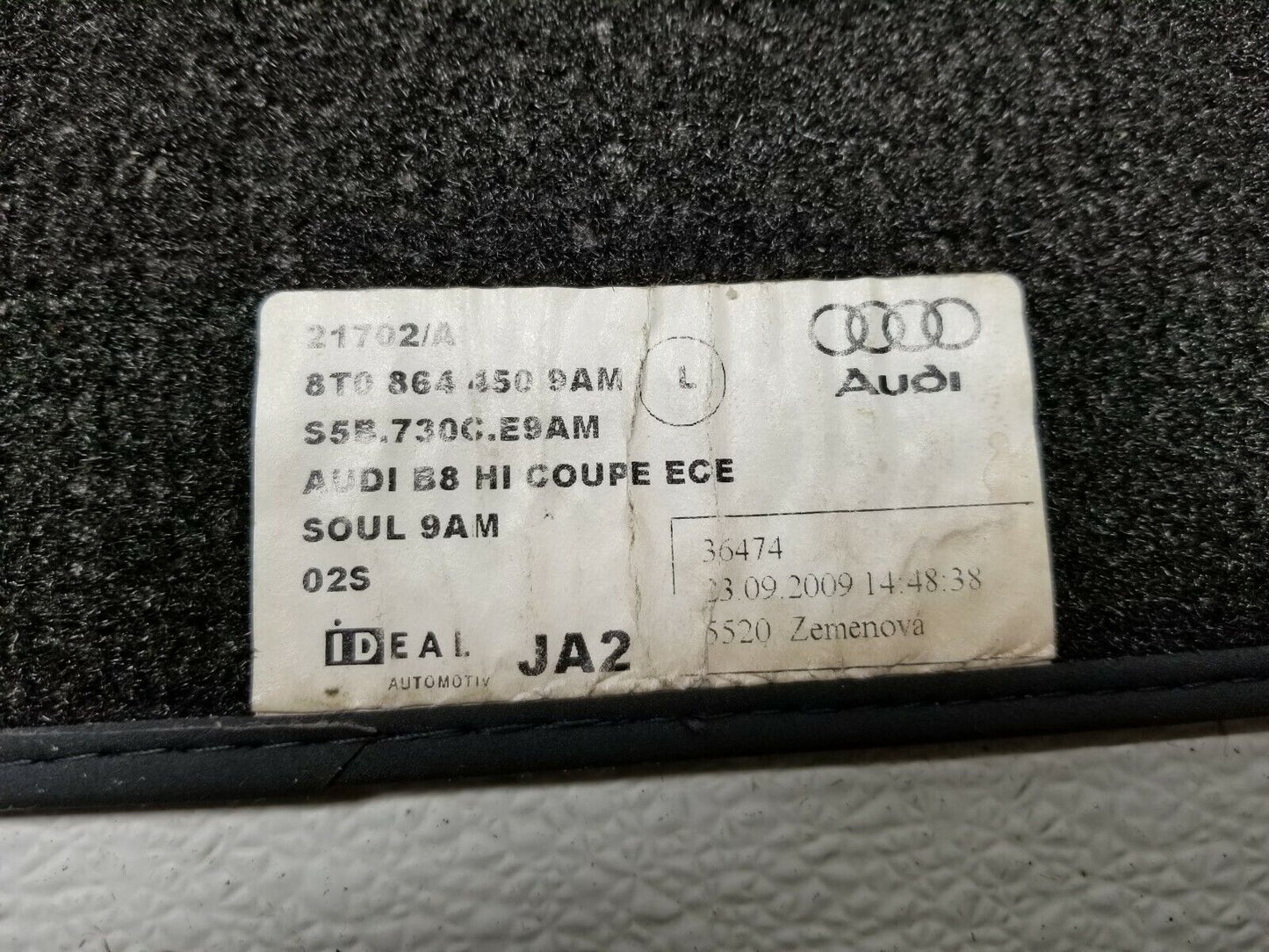08 09 10 11 Audi A5 Coupe Floor Mat Carpet 4pcs OEM
