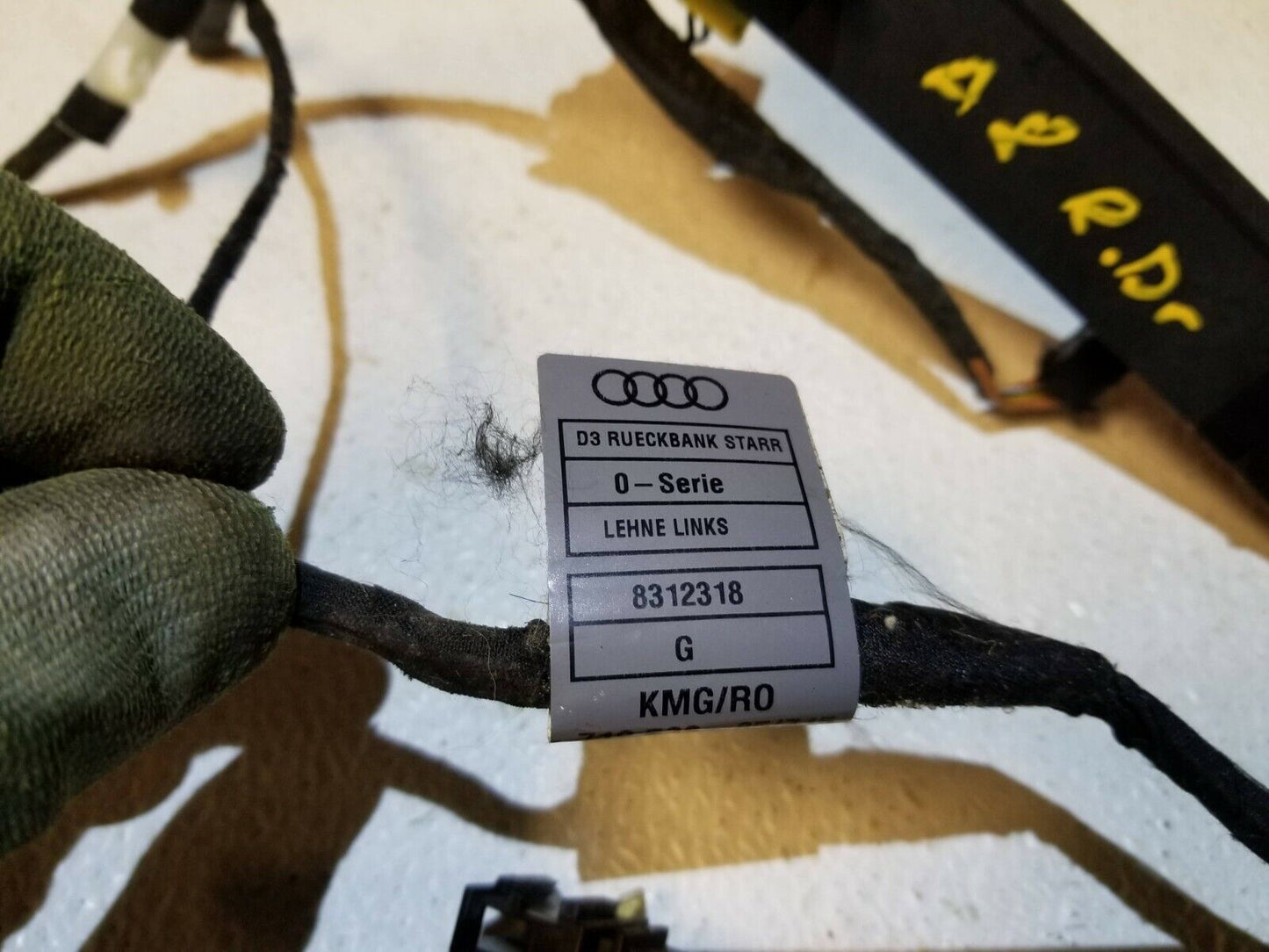 04 05 06 07 Audi A8 Rear Seat Wire Harness Left & Right Pair OEM