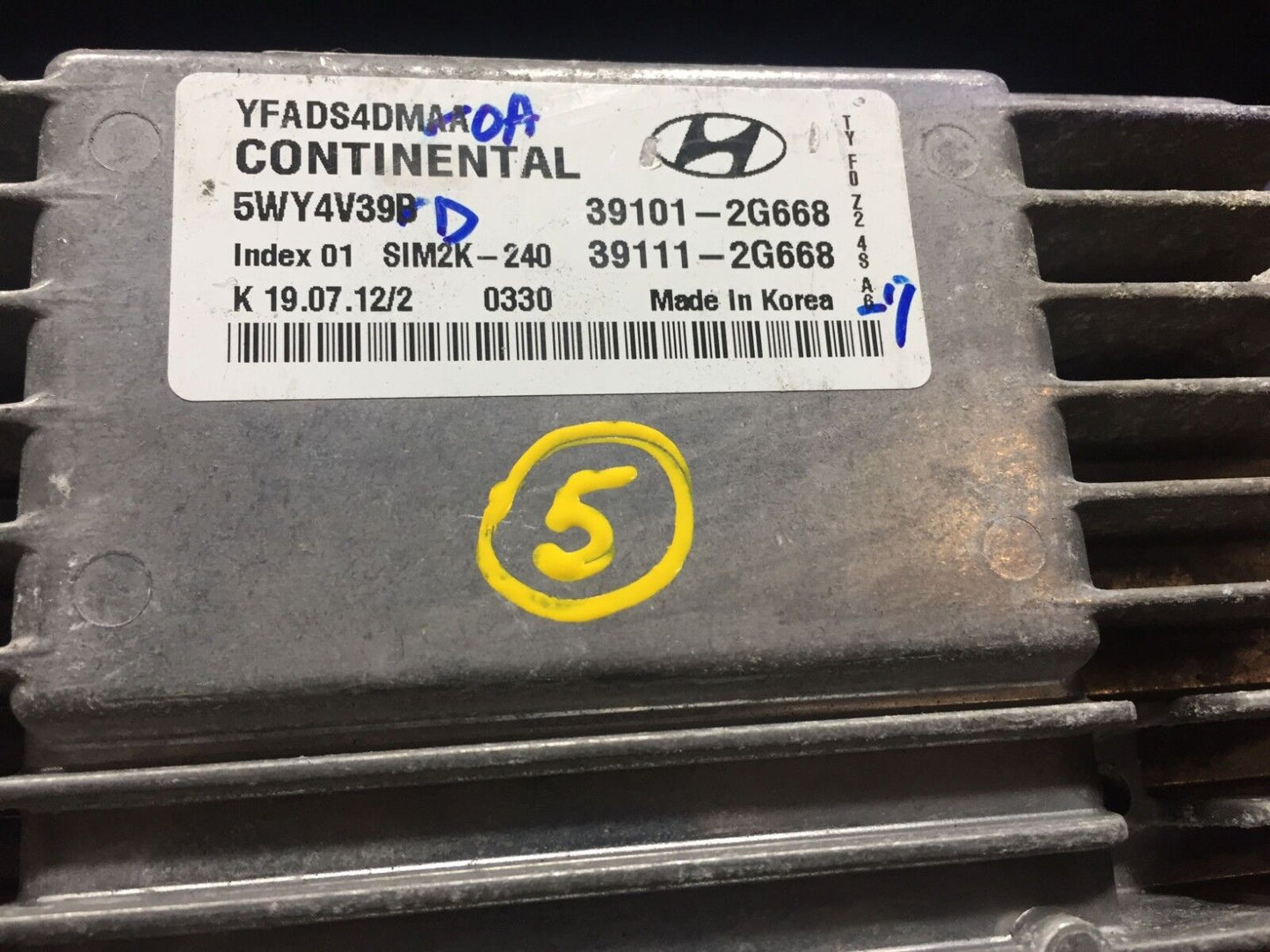 2011-2014 Hyundai Sonata Engine Computer Ecu 2.4l At OEM #5 28k
