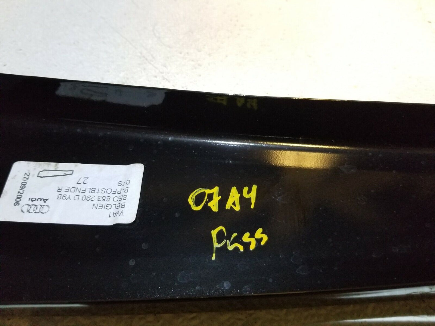 06 07 08 Audi A4 Right Pass Side Exterior B Pillar Trim Molding OEM 85k Miles