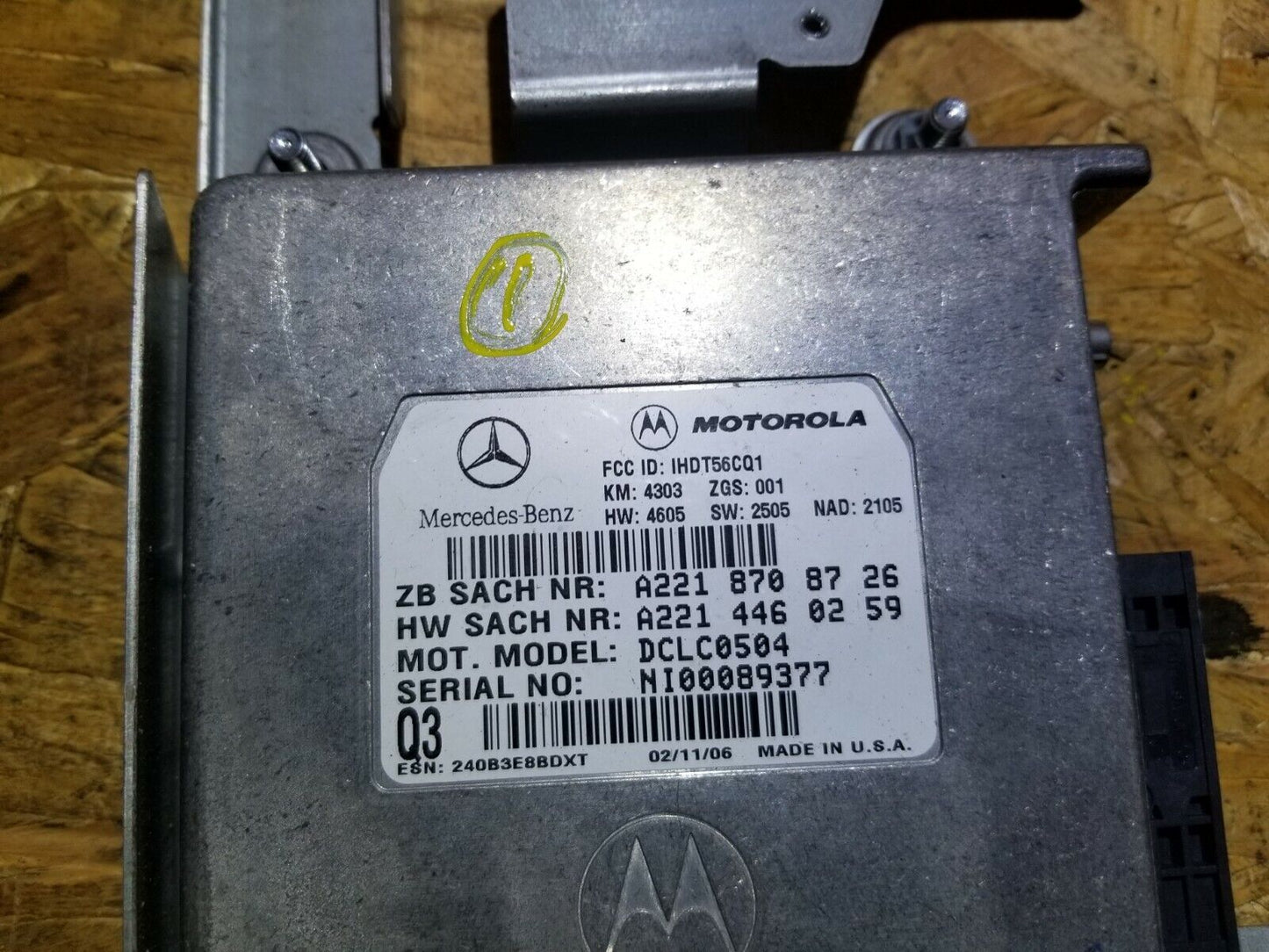 07 2007 Mercedes-benz S550 Communication Control Module A2218708726 OEM