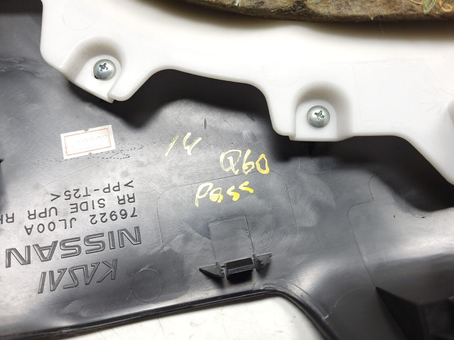 2014 2015 Infiniti Q60 Coupe Rear Quarter Panel Trim Passenger Side Right OEM