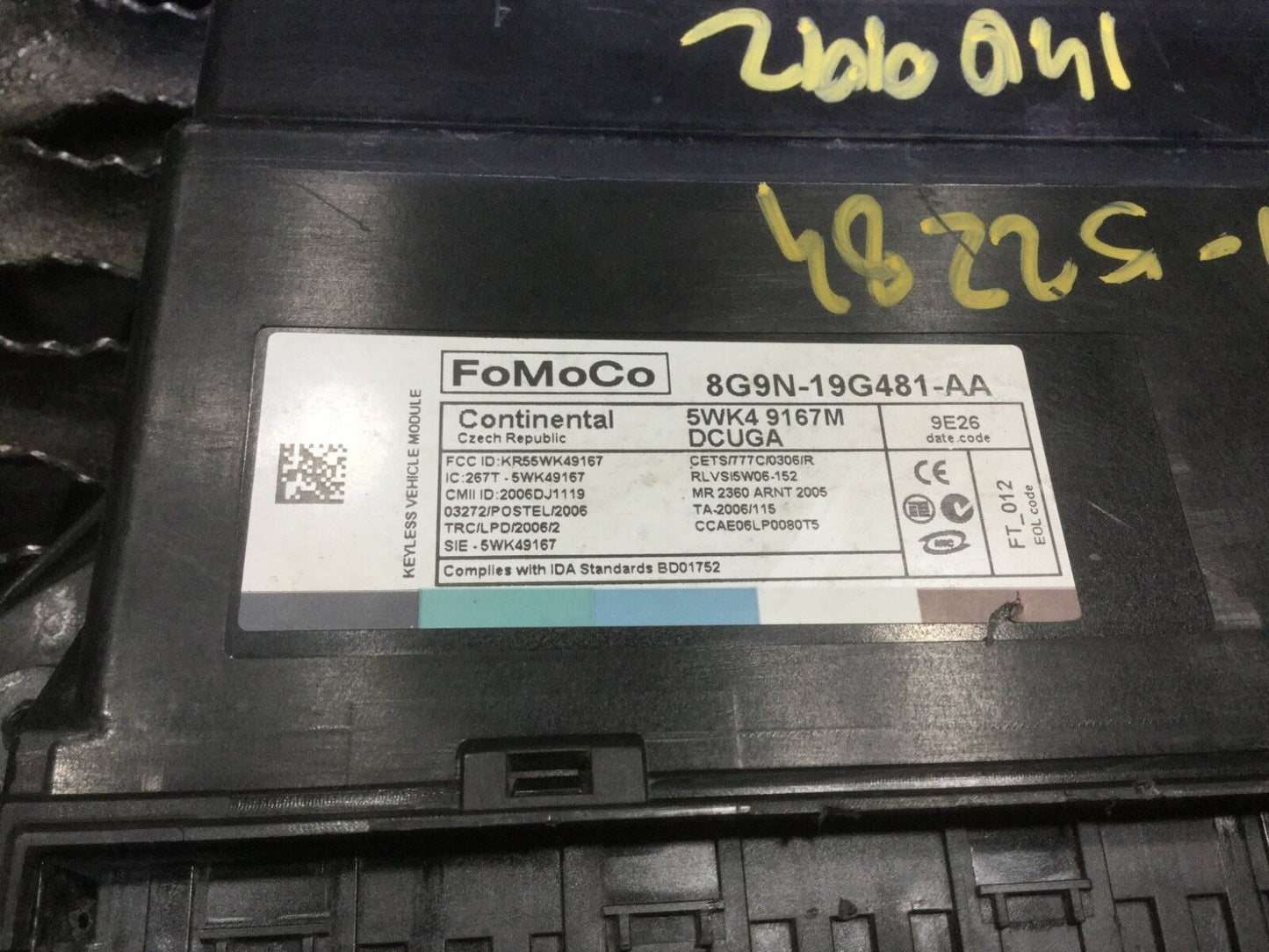 2010 Jaguar XF Keyless Entry & Theeft Locking Module OEM N23 45k