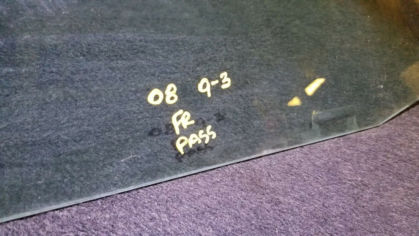 08 09 10 11 Saab 93 9-3 Sedan Front Right Pass Door Window Glass OEM