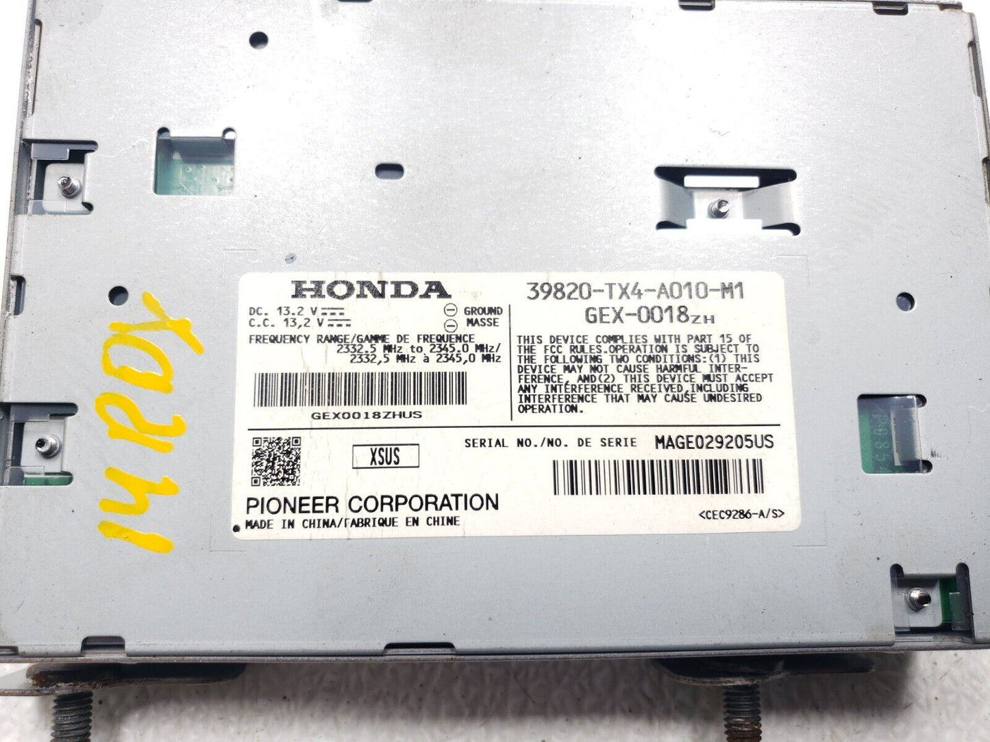 13 14 15 Acura RDX Sirius Xm Sattelite Receiver Module 39820-tx4 OEM 80k Miles