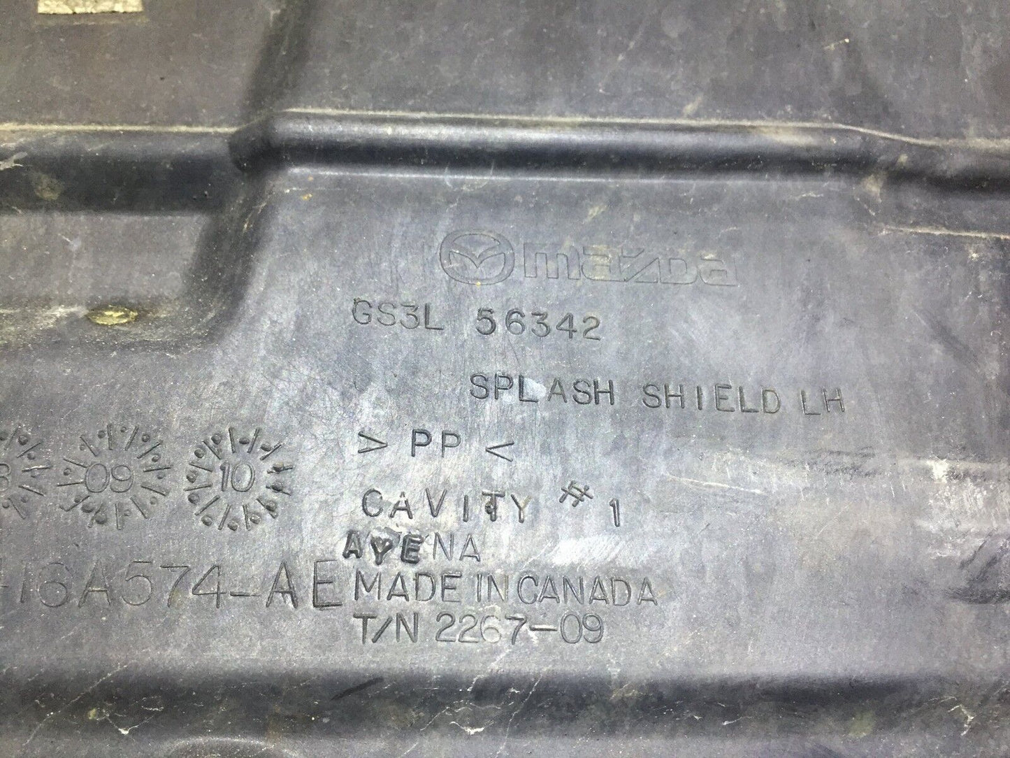 09 10 11 12 13 Mazda 6 Driver Side Engine Splash Shield OEM