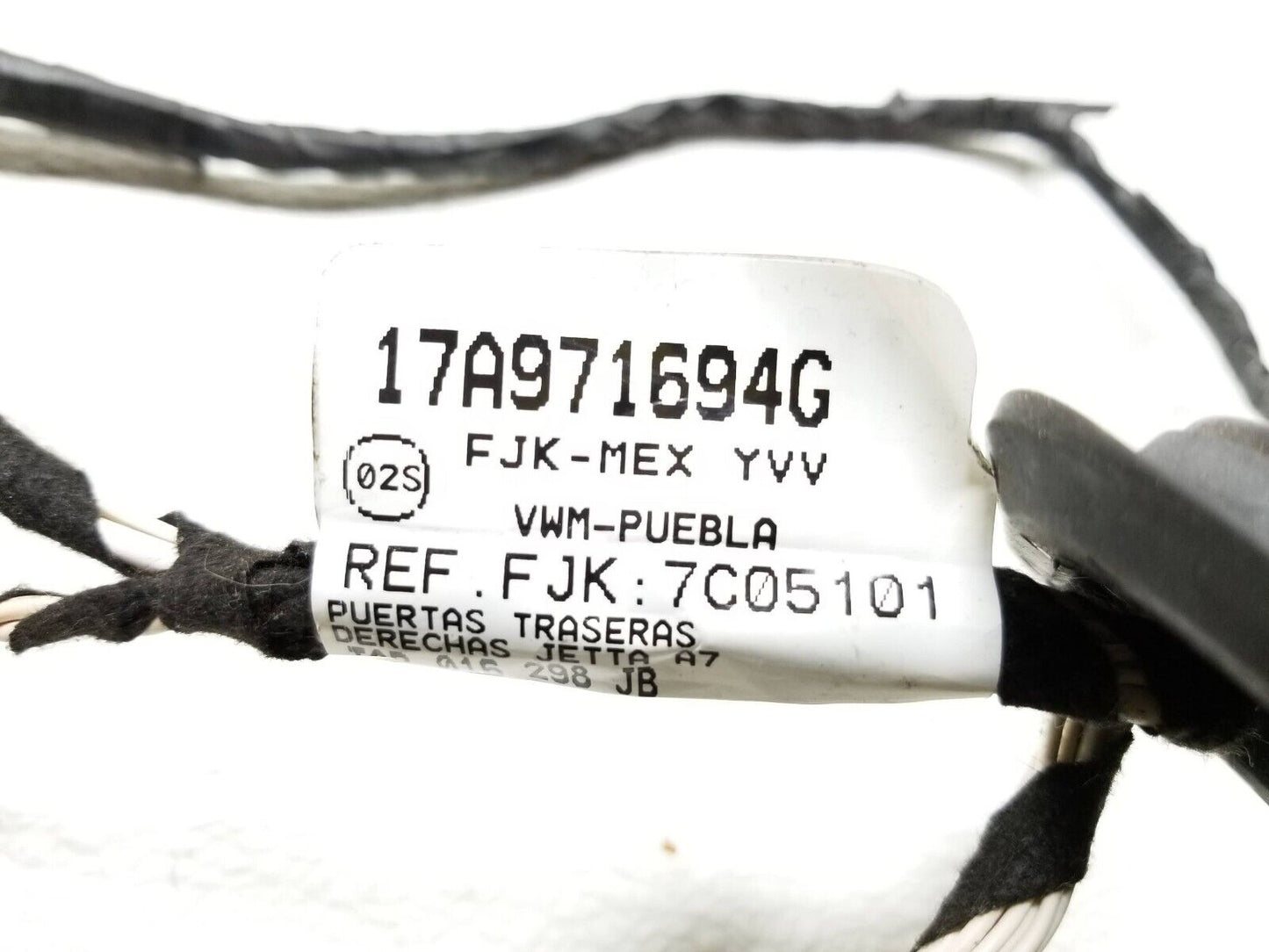 19 20 21 Volkswagen Jetta Rear Right Passenger Side Door Wire Harness OEM
