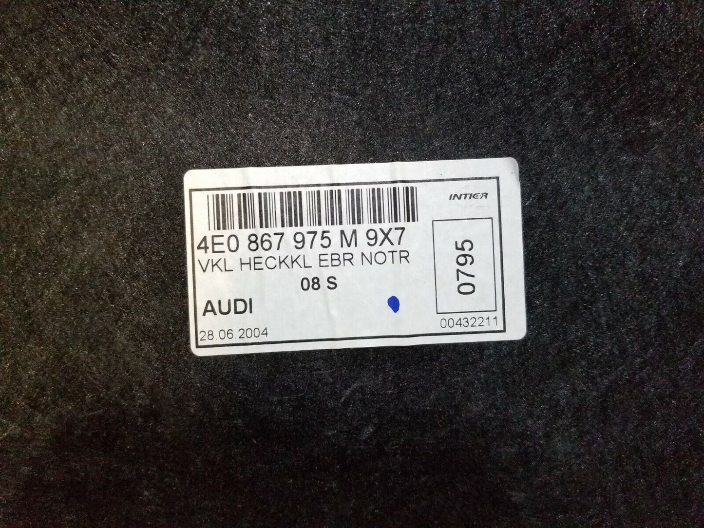04 05 06 07 08  Audi A8 D3 Trunk Lid Trim Panel Cover OEM