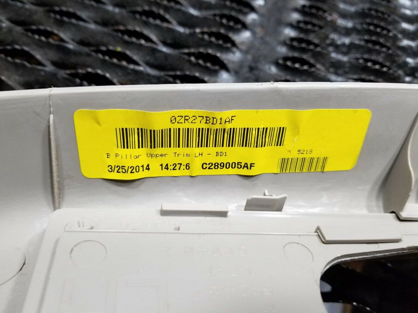 14 2014 Dodge Grand Caravan Center Upper B Pillar Trim Cover Driver Side OEM