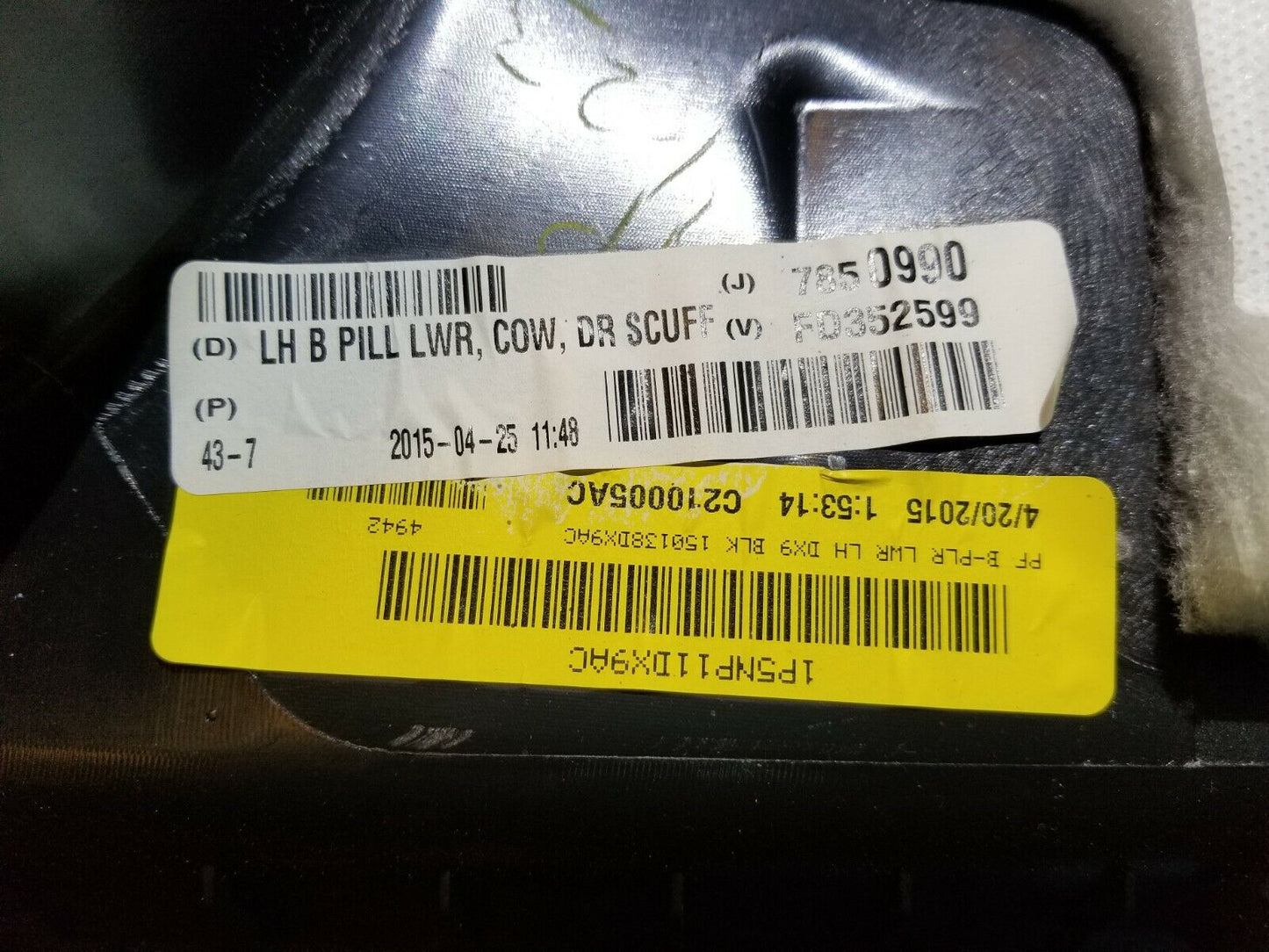 13 14 15 16  Dodge Dart Left Driver Side Lower B Pillar Trim Panel Ome 76k
