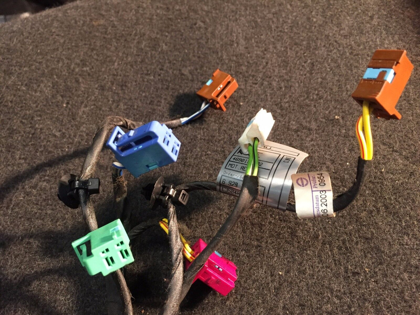 02 03 04 05 BMW 745i E65 Front Right Passenger Seat Wire Harnesses 6929722 OEM