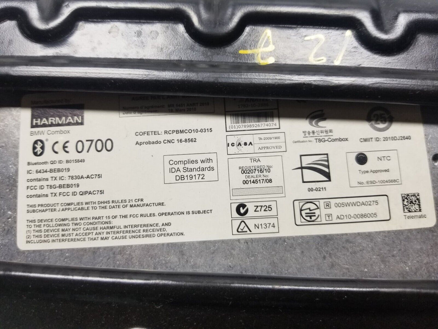 09 10 11 12 BMW 750li F02 Telematics Communication Bluetooth Control Module OEM