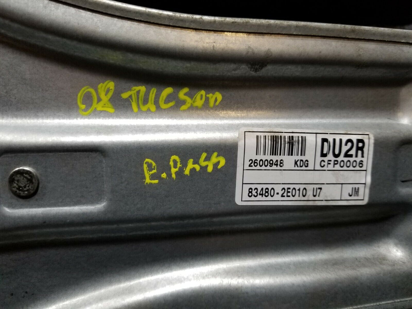 07 08 09 Hyundai Tucson Rear Right Passenger Side Door Window Regulator OEM 89k