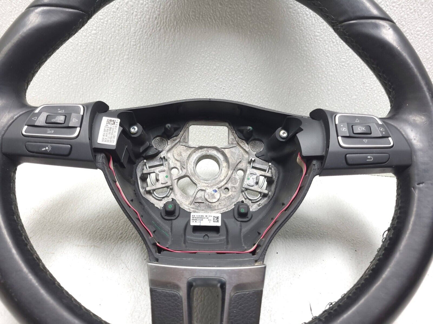 09 10 11 12 Volkswagen Cc Steering Wheel Black Leather OEM
