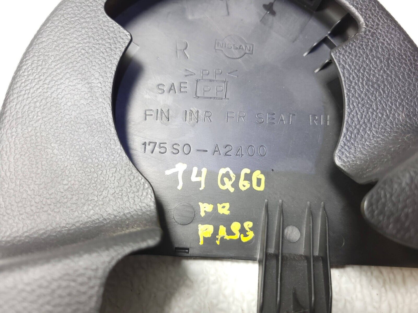 2014 2015 Infiniti Q60 Coupe Front Seat Trim Passenger Right OEM