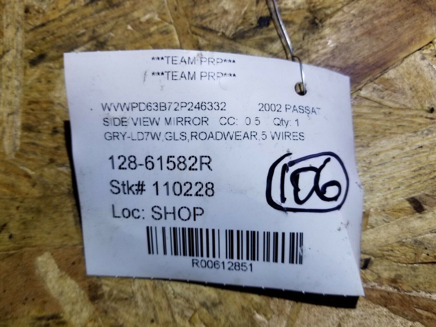 02 2002 VW Passat Right Passenger Side Door Mirror OEM #106