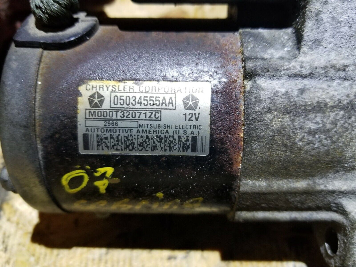 07 08 09 10 Chrysler Sebring 2.4l Starter Motor OEM