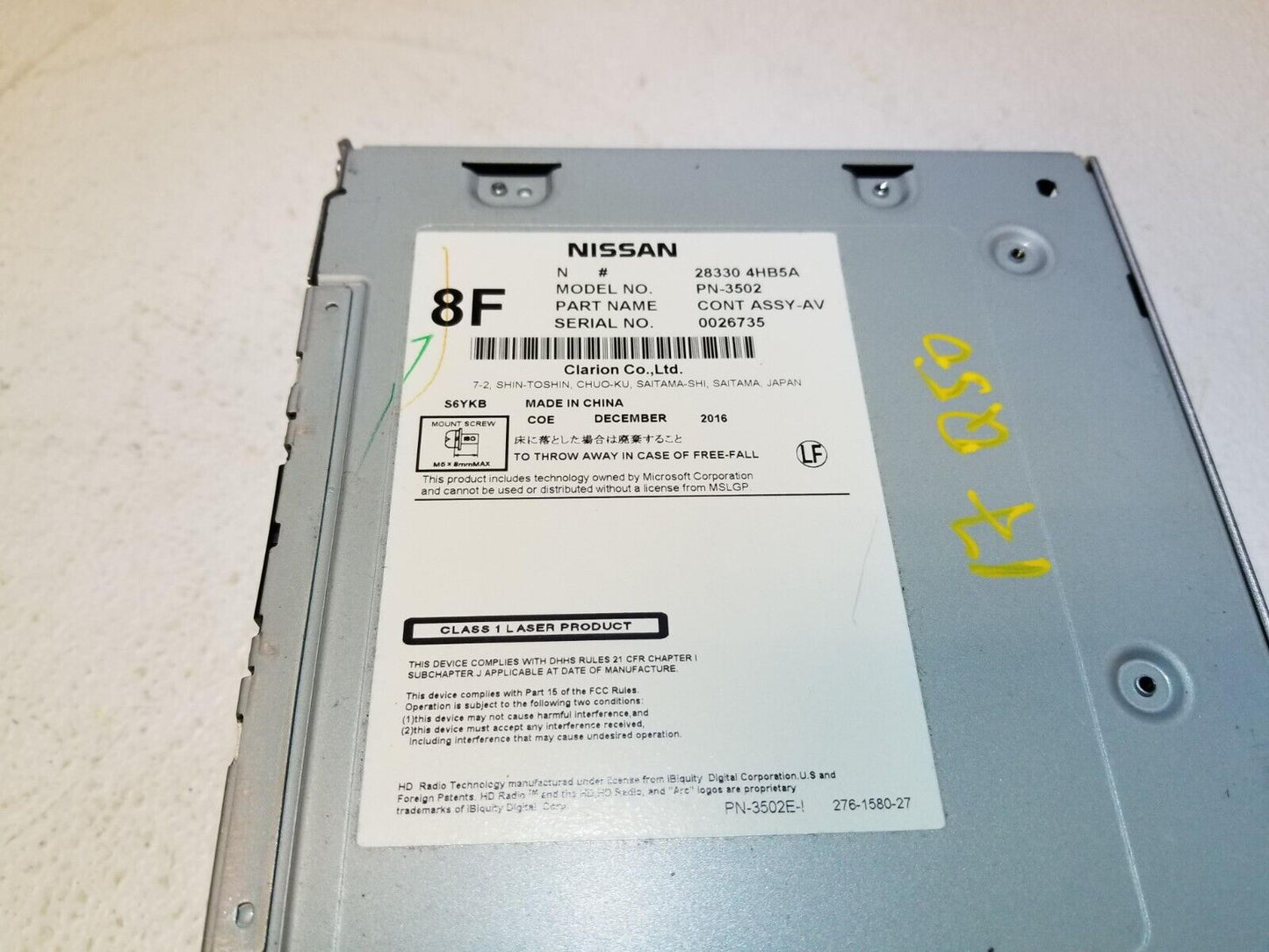16 17 18 19 Infiniti Q50 AM FM Player Radio Receiver  28330-4hb5a OEM