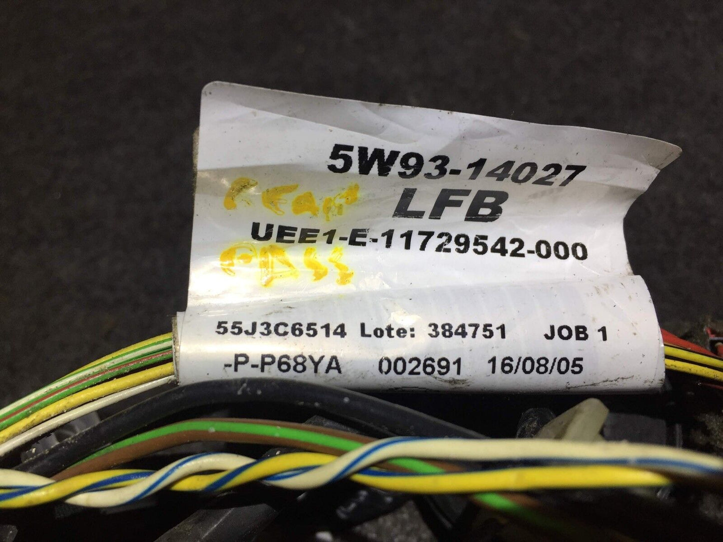 04 05 06 07 08 09 Jaguar Xj8 Rear Right Door Wire Wiring Harness OEM