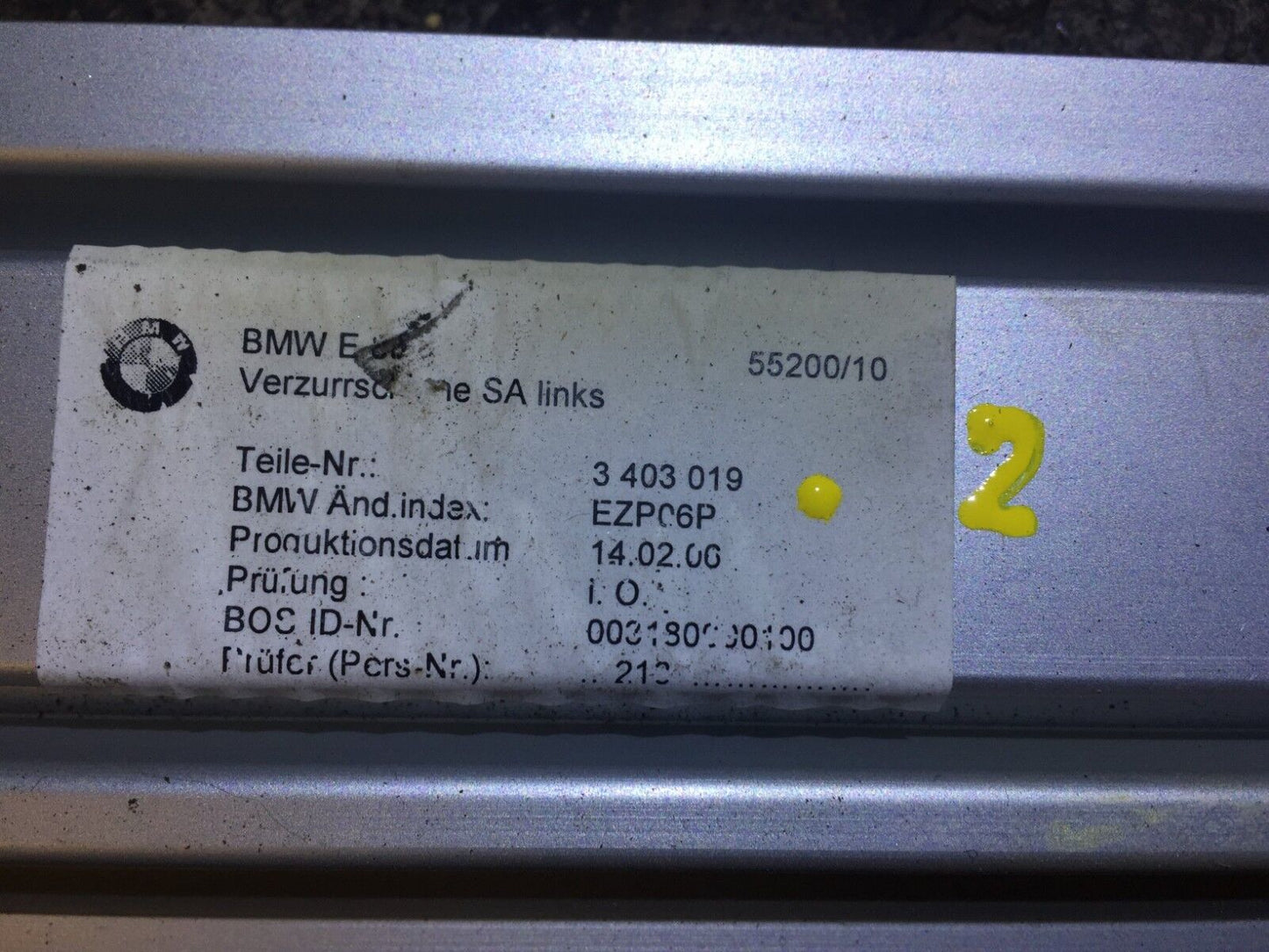 04 05 06 07 08 09 10 BMW X3 E83 Rear Cargo Tie Down Frame Rail Left OEM D34