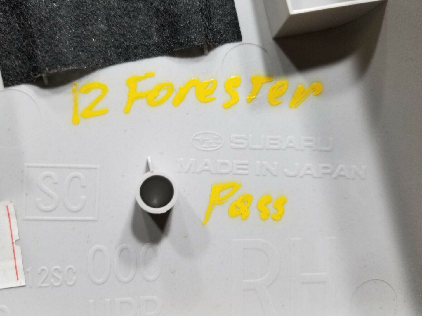 11 12 13 Subaru Forester Passenger Right Rh B Pillar Trim Cover Panel OEM 33k