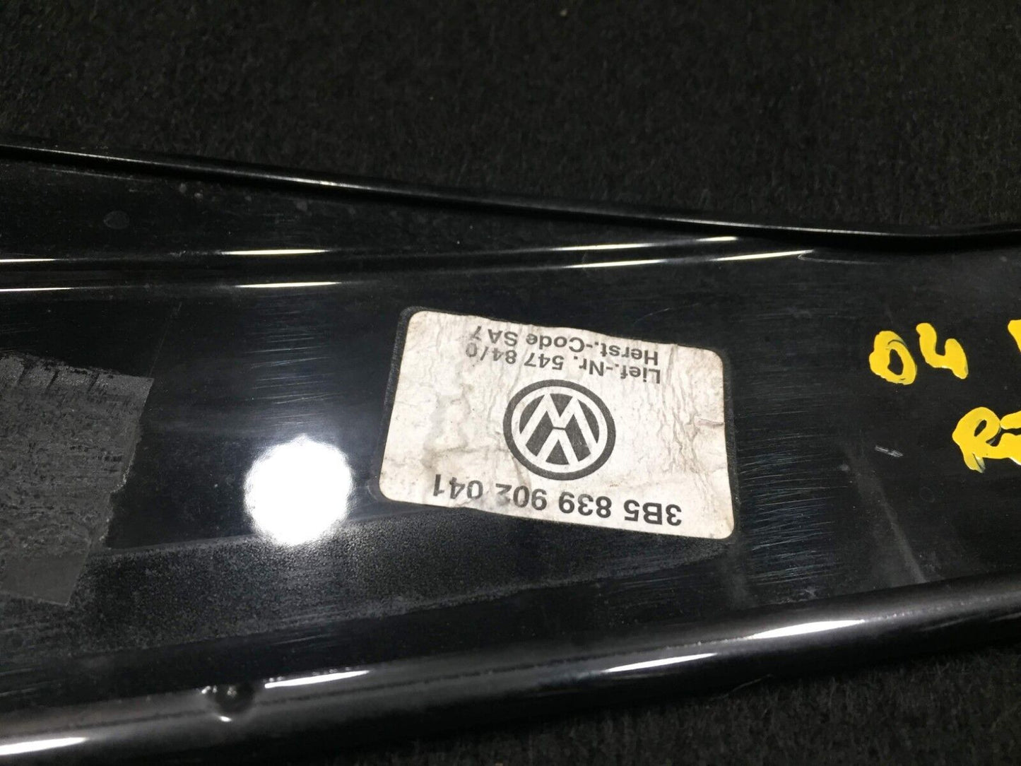 02-05 VW Passat Sedan Rear Right Pass Exterior Door Pillar C Trim OEM D23