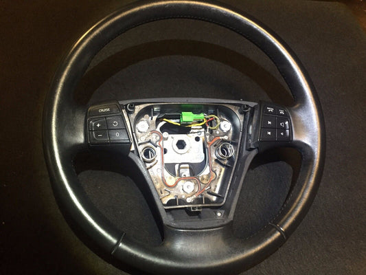 05 06 07 08 09 10 11 Volvo S40 Steering Wheel Cruise Voice Control Leather OEM