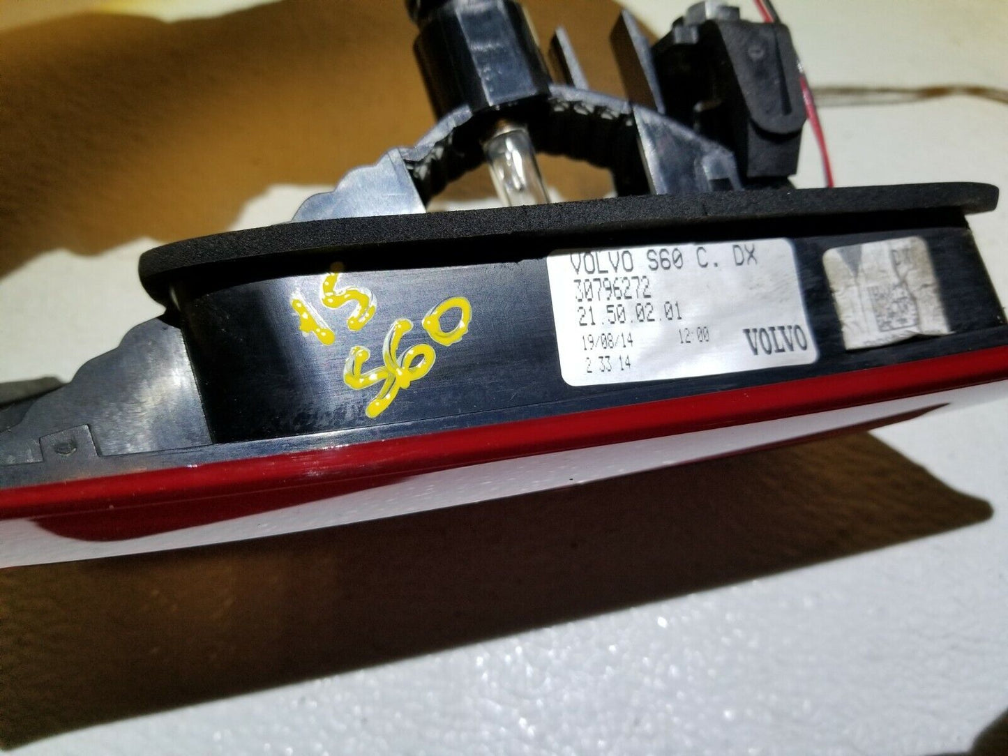 14 15 16 17 Volvo S60 Rear Right Passenger Side Inner Tail Light Lamp OEM 42k