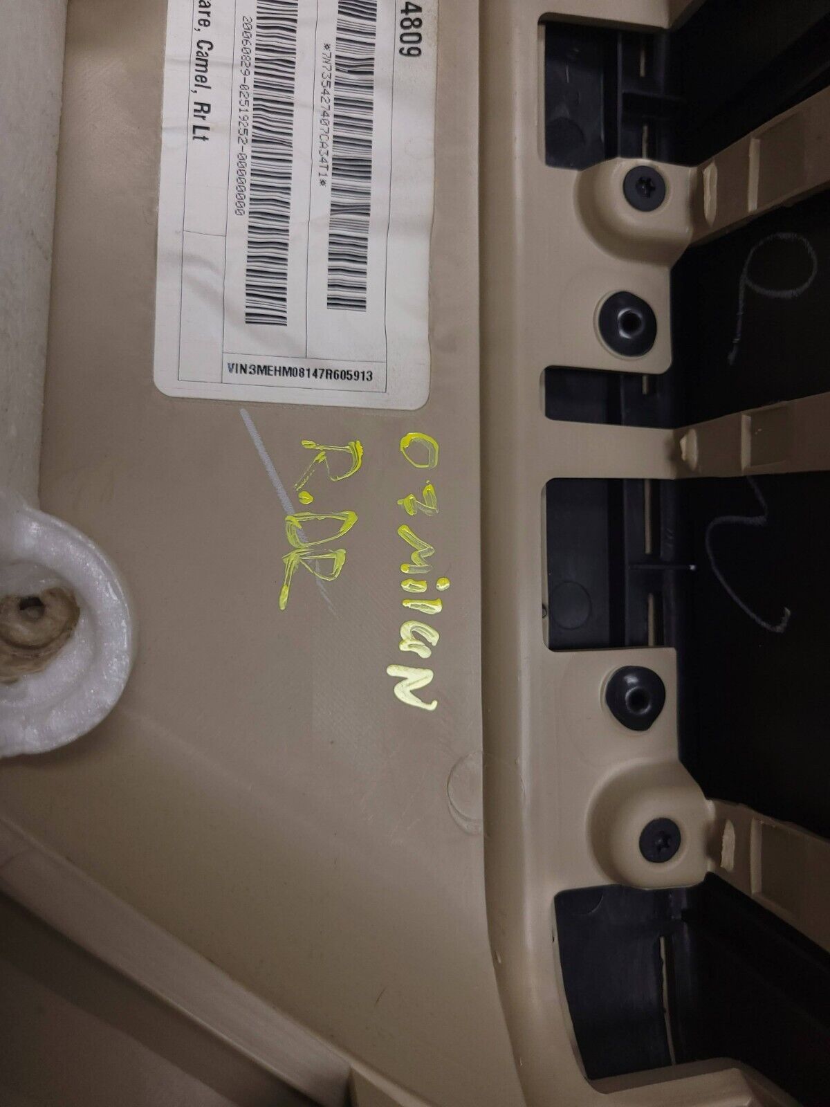 06 07 08 09 Mercury Milan Rear Door Panel Trim Driver Side Left OEM