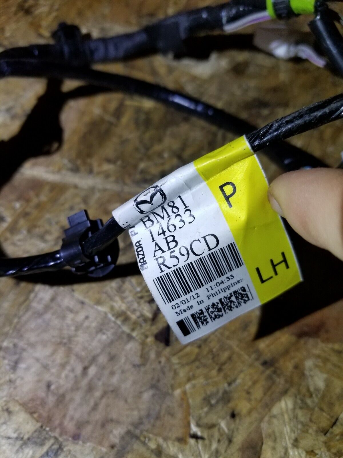 09 10 11 12 13 Mazda 6 Rear Left Driver Door Wire Harness OEM