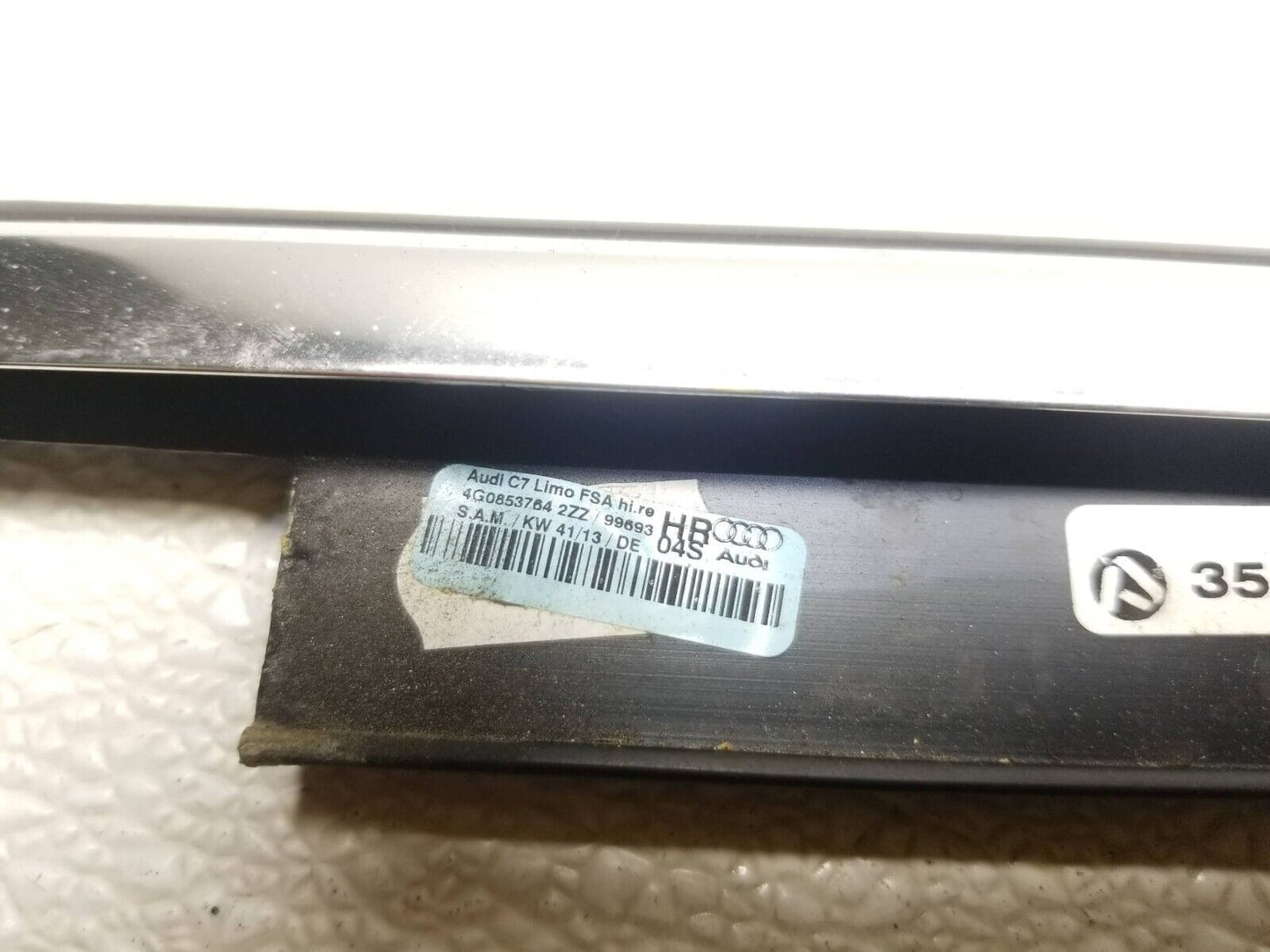 12 13 14 15 16 17 Audi A6 Rear Right Pass Side Door Window Belt Molding  OEM