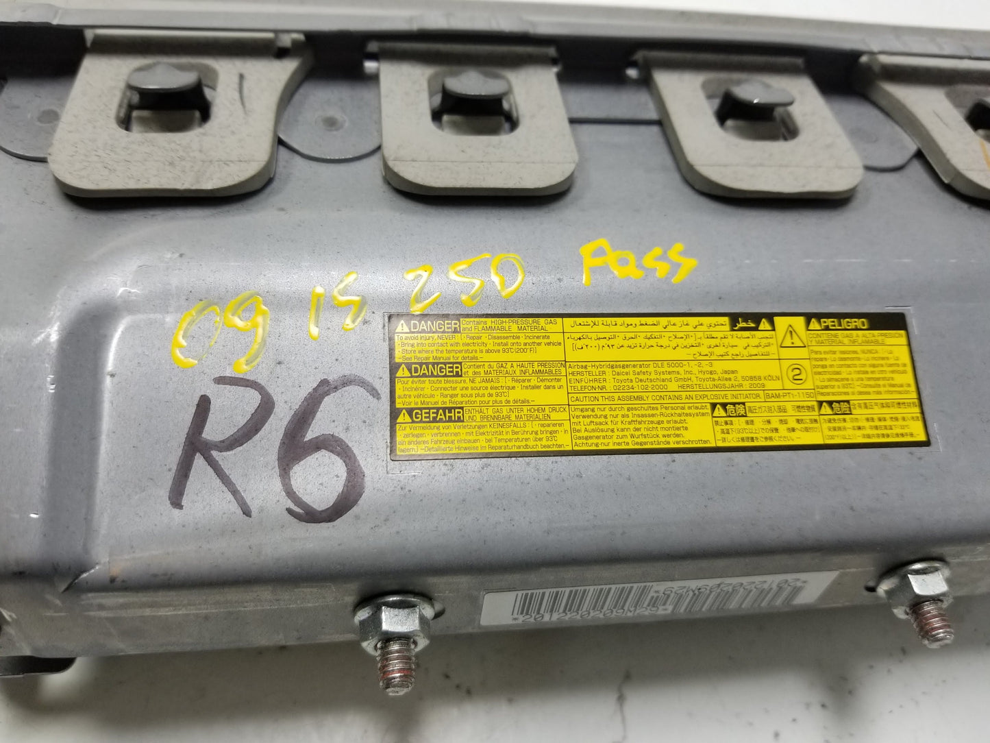 2009 2010 2011 2012 2013 Lexus IS250 Dash Dashboard Knee Air Bag SRS Airbag Passenger Side Right