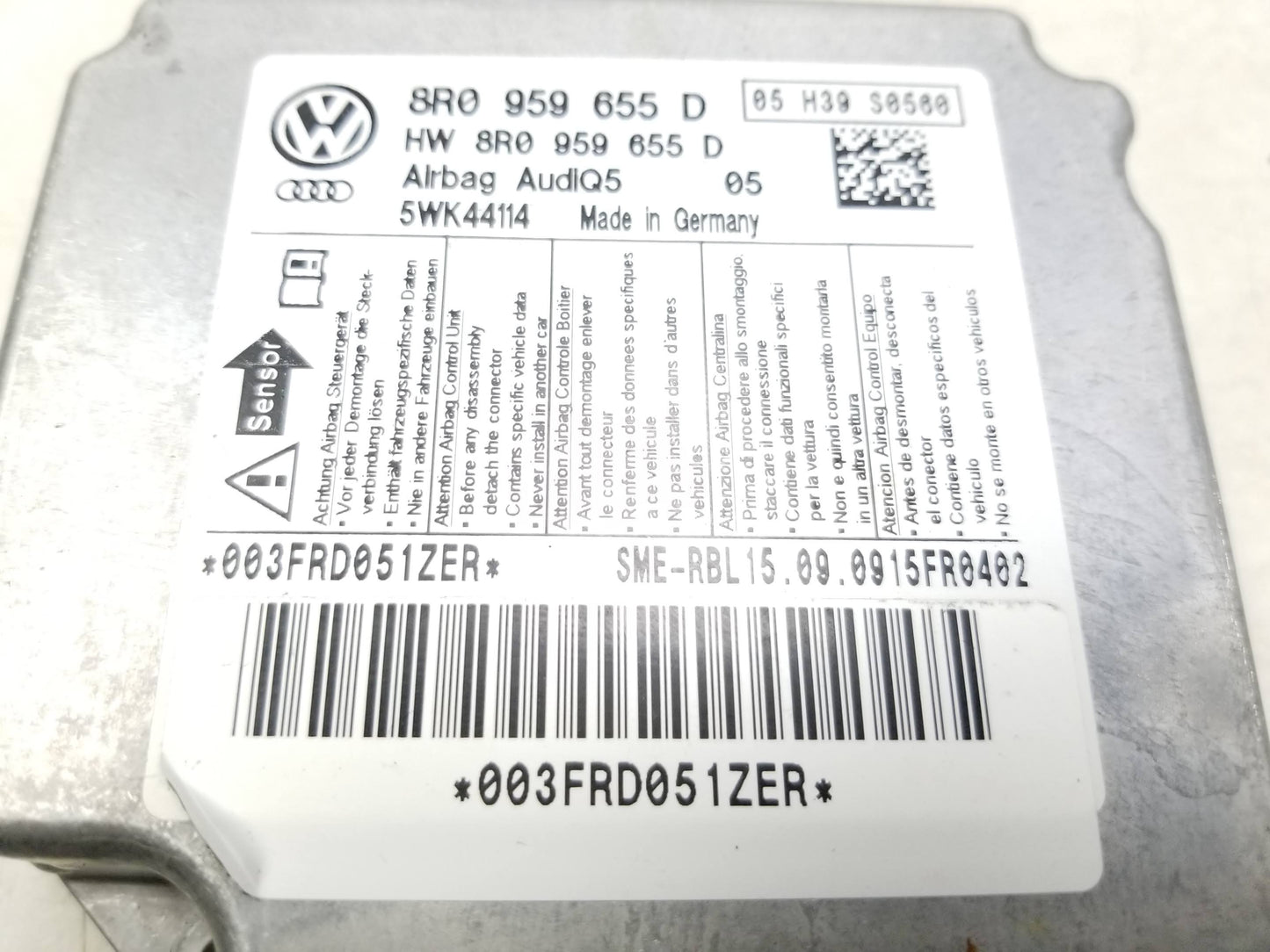 2009 - 2017 Audi Q5 Safety Srs Control Module OEM