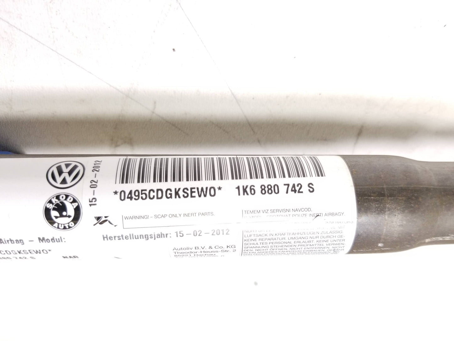 2010 - 2014 VW Golf GTI Curtain Air bag SRS Airbag Right Passenger Side OEM