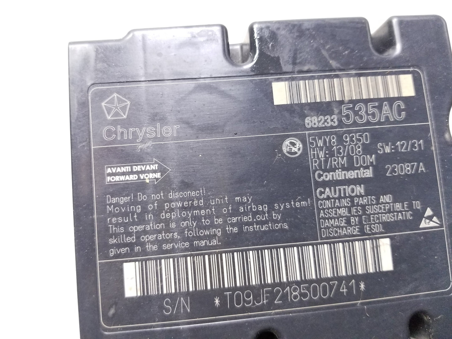 2012 - 2017 Dodge Grand Caravan Chassis Brain Box Bag Module OEM
