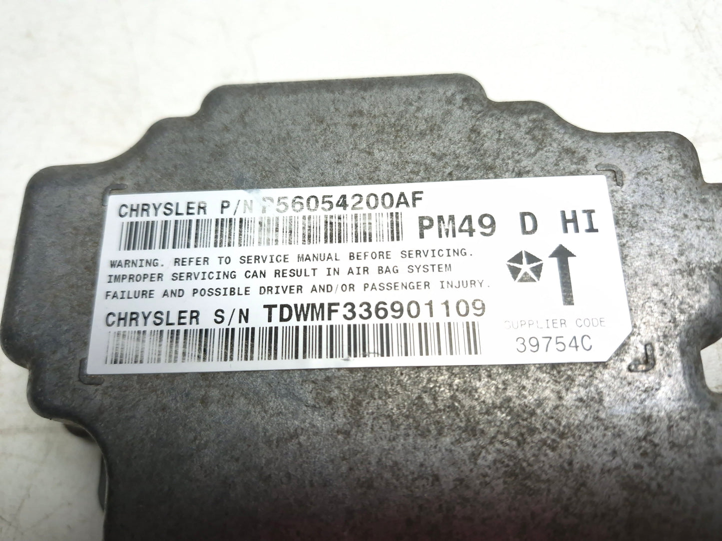 2010 Dodge Caliber SXT SRS Air Bag Control Module 56054200AF OEM