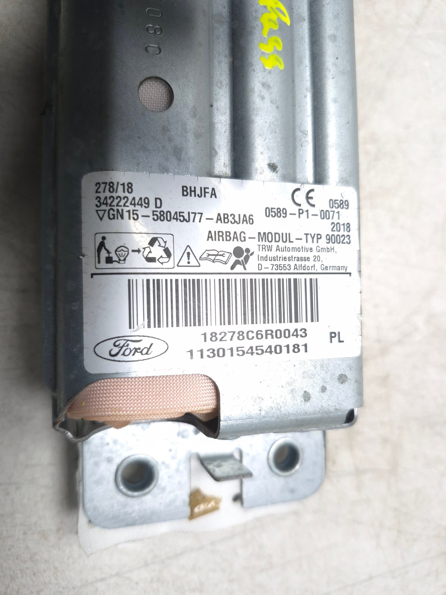 2019 Ford EcoSport Knee Air Bag SRS Airbag Right Passenger OEM