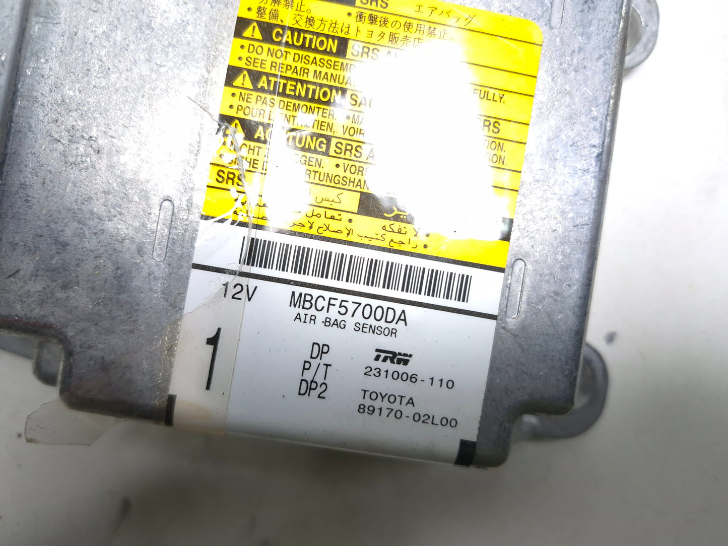 2003 2004 Toyota Corolla SRS Airbag Control Module 89170-02L00 OEM