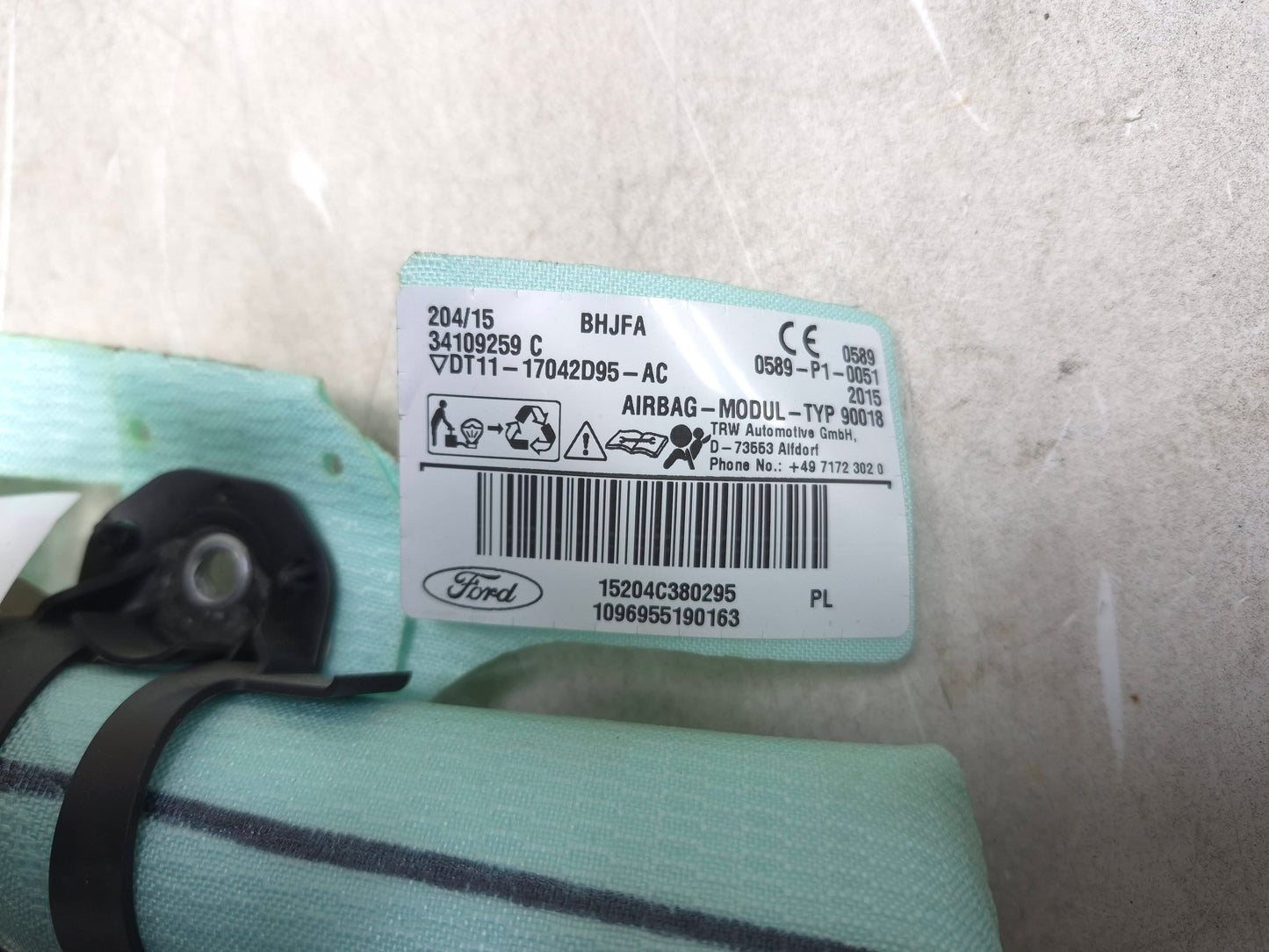 2014 - 2018 Ford Transit Connect Roof Curtain Air Bag SRS Driver Side Left  OEM